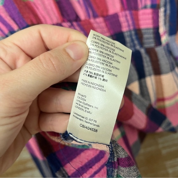 Anthropologie Pilcro NWT Plaid Deep V Blouse Preppy Boho Western Womens S - Picture 2 of 8